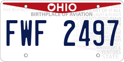OH license plate FWF2497