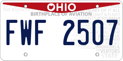 OH license plate FWF2507