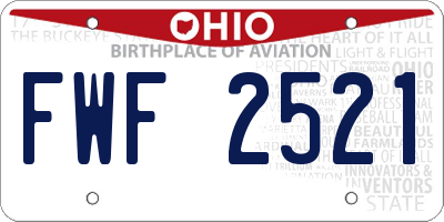 OH license plate FWF2521