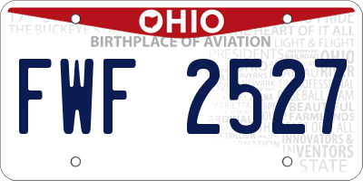 OH license plate FWF2527