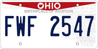 OH license plate FWF2547