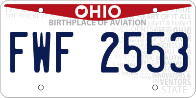 OH license plate FWF2553