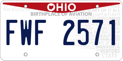 OH license plate FWF2571