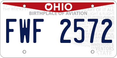 OH license plate FWF2572