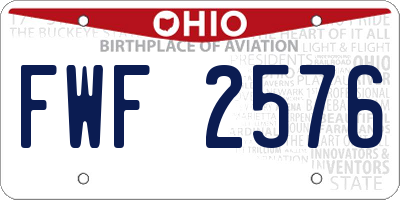OH license plate FWF2576