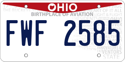 OH license plate FWF2585