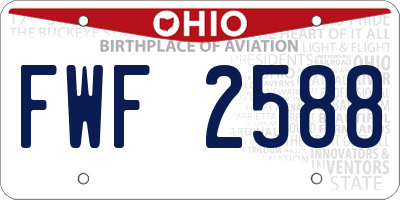 OH license plate FWF2588
