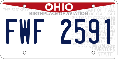 OH license plate FWF2591