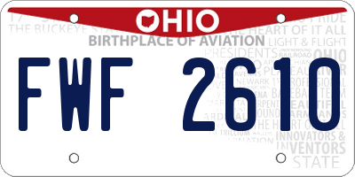 OH license plate FWF2610