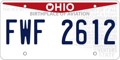 OH license plate FWF2612