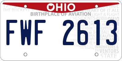 OH license plate FWF2613