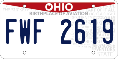 OH license plate FWF2619