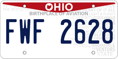 OH license plate FWF2628