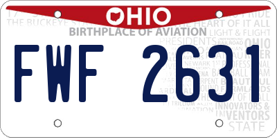 OH license plate FWF2631