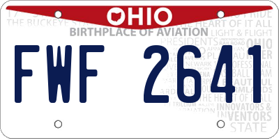 OH license plate FWF2641