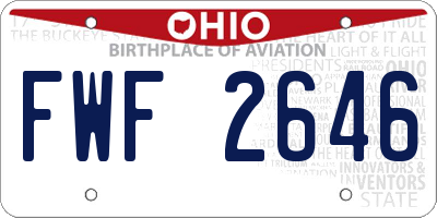 OH license plate FWF2646