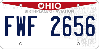 OH license plate FWF2656