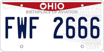 OH license plate FWF2666
