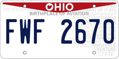 OH license plate FWF2670