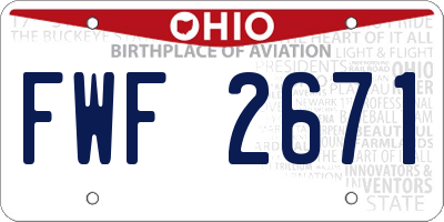 OH license plate FWF2671