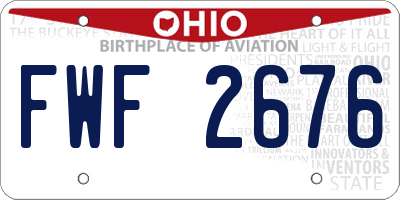 OH license plate FWF2676