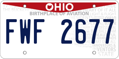 OH license plate FWF2677