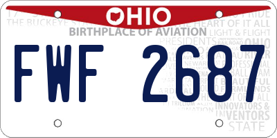 OH license plate FWF2687