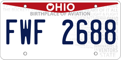 OH license plate FWF2688
