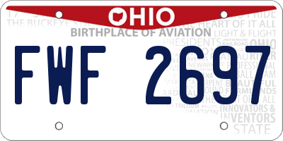 OH license plate FWF2697