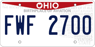 OH license plate FWF2700