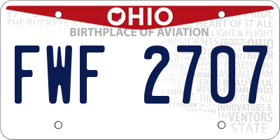 OH license plate FWF2707