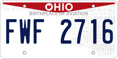 OH license plate FWF2716