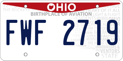 OH license plate FWF2719