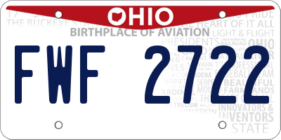 OH license plate FWF2722