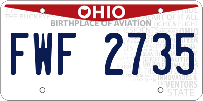 OH license plate FWF2735