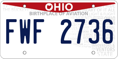 OH license plate FWF2736