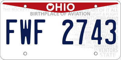OH license plate FWF2743
