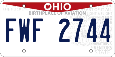OH license plate FWF2744
