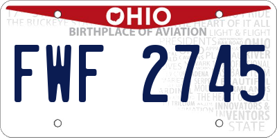 OH license plate FWF2745