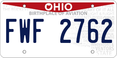 OH license plate FWF2762