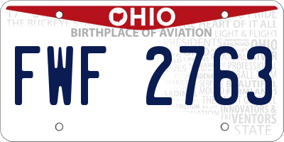 OH license plate FWF2763