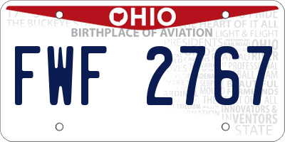 OH license plate FWF2767