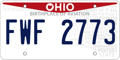 OH license plate FWF2773