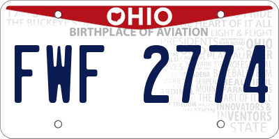 OH license plate FWF2774