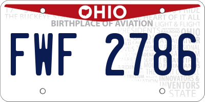 OH license plate FWF2786