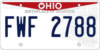 OH license plate FWF2788