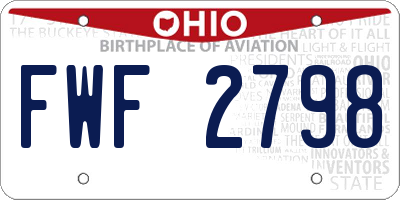 OH license plate FWF2798