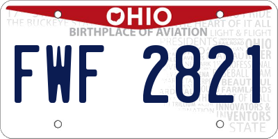 OH license plate FWF2821