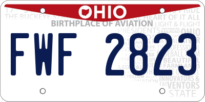 OH license plate FWF2823