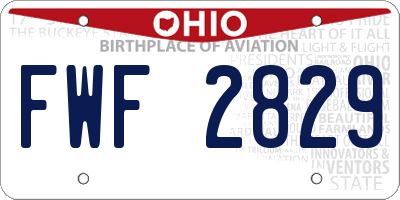 OH license plate FWF2829